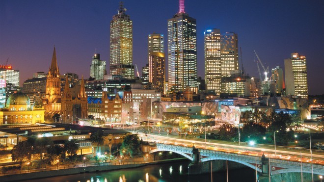 Melbourne di notte.