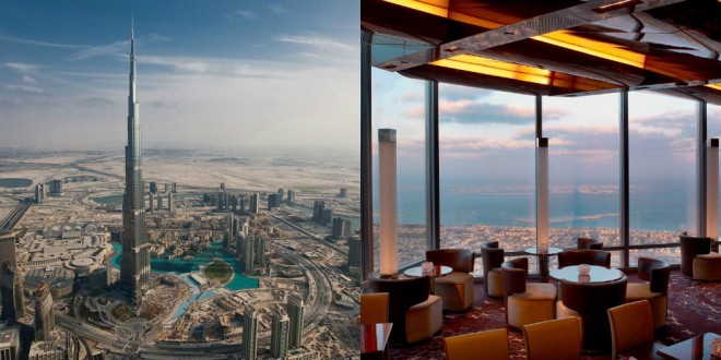 Vista di Dubai dall'edificio più alto del mondo.