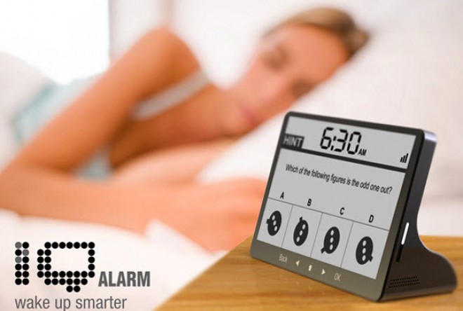 An alarm clock that measures IQ