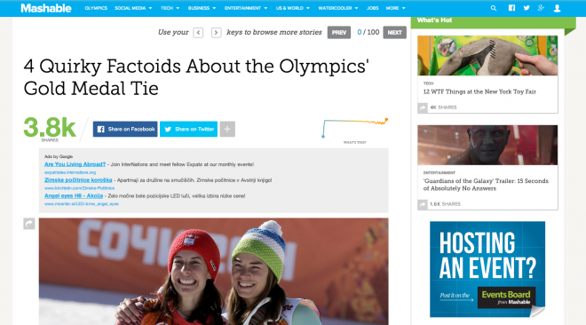 4 skurrile Fakten über die Goldmedaille bei den Olympischen Spielen / Mashable