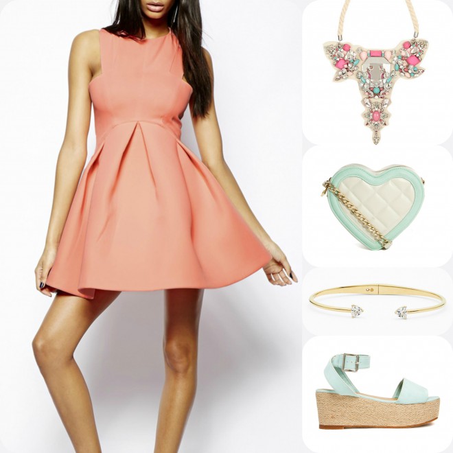 The trend of coral tones combined with lovely mint.
