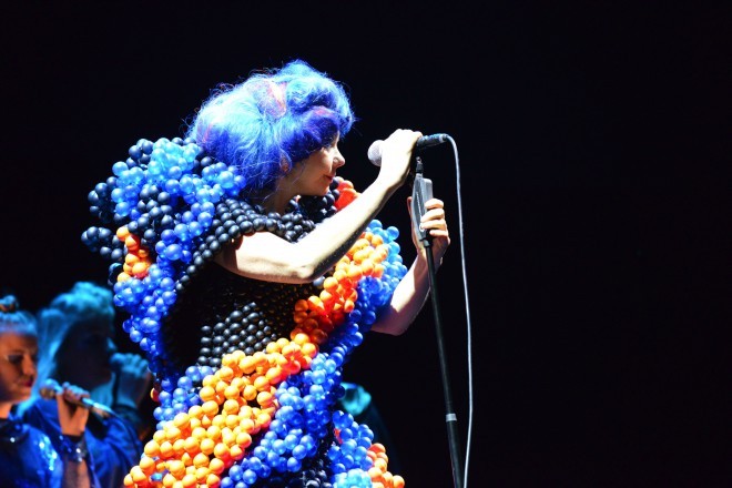 Pevka Bjork v njuni ekskluzivni kreaciji DNA dress. Foto: Bjork