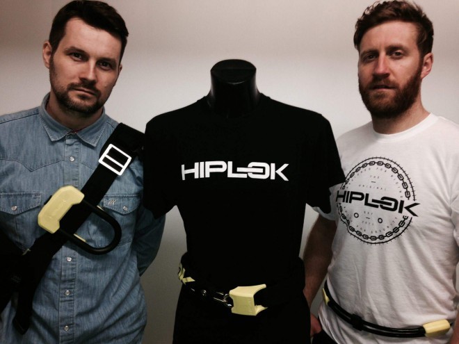 The photo shows three different models of hiplok locks: hiplok D, POP and V1.50