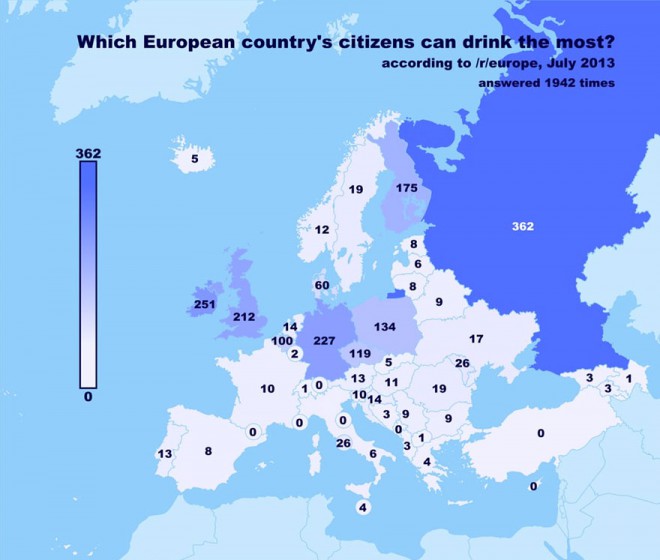 Vilka europeiska länder dricker mest alkohol?