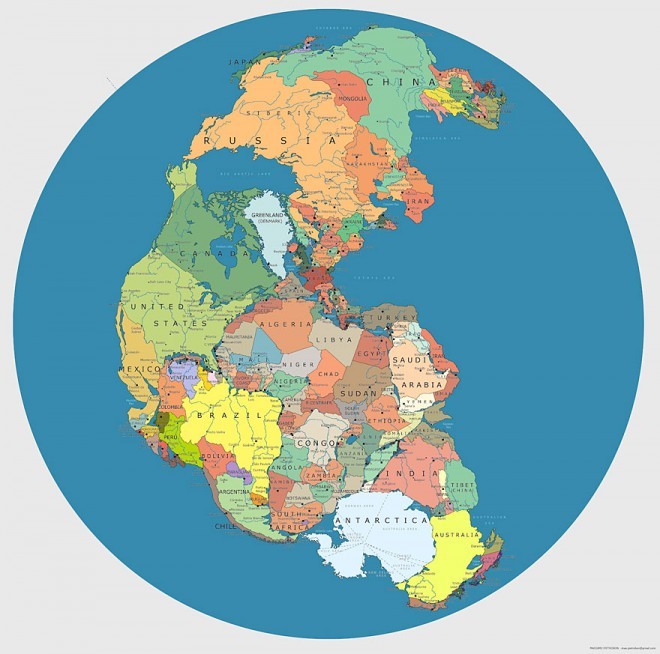 Hur en värld med gränser skulle se ut i Pangea
