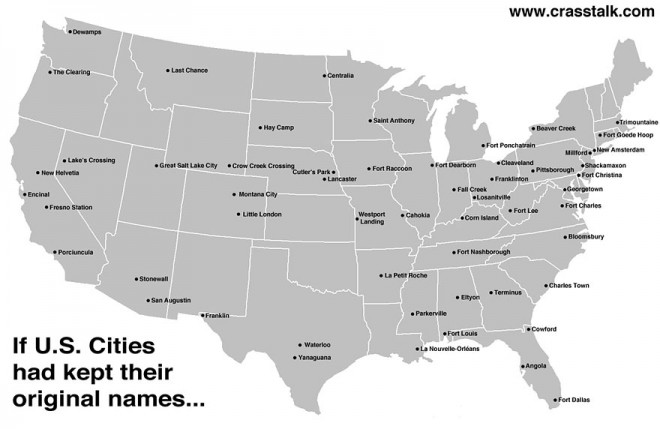 Si los estados americanos mantuvieran sus nombres originales