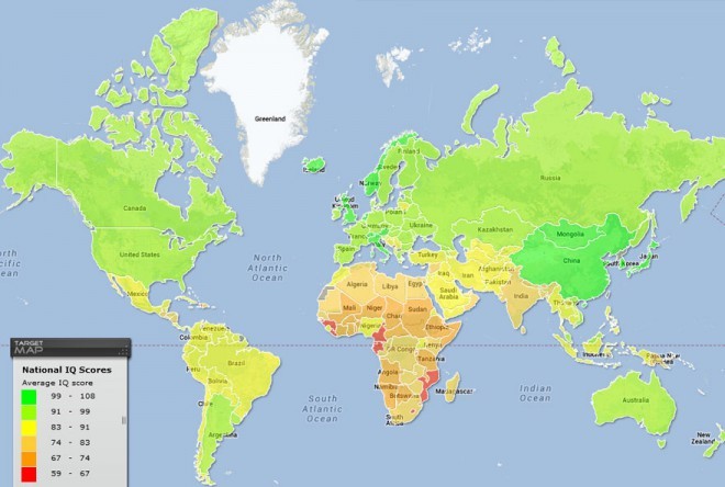 Zemlje i regije prema izmjerenom IQ-u (kvocijent inteligencije) 