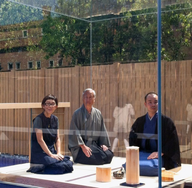 A transparent pavilion in which the tea ceremony takes place.