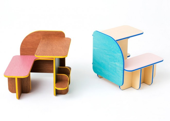 Ein multifunktionales Möbelstück, das als Tisch oder Couchtisch verwendet werden kann.