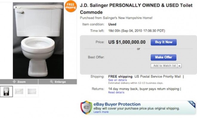 JD Salingers toilet.