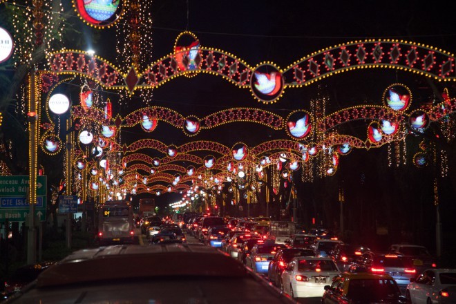 Christmas lights in Singapore.