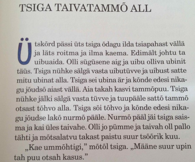 Příklad estonštiny. 