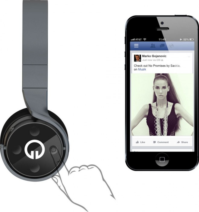 Slušalke Muzik se preko aplikacij povežejo s telefonom in našimi socialnimi omrežji.