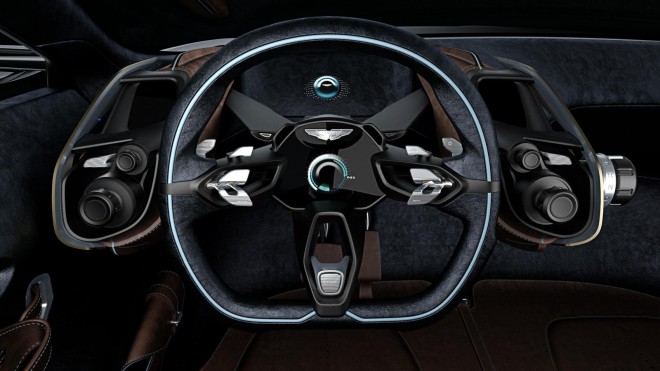 The driver's workspace is very futuristic, and the connection between the steering mechanism and the drive wheels is only wired. Just like the driver, the passenger also has his own "head-up" data projection in front of him.  