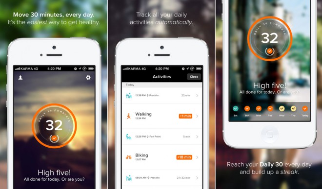 The Human app tracks your physical activity and encourages you to accumulate at least 30 minutes a day.