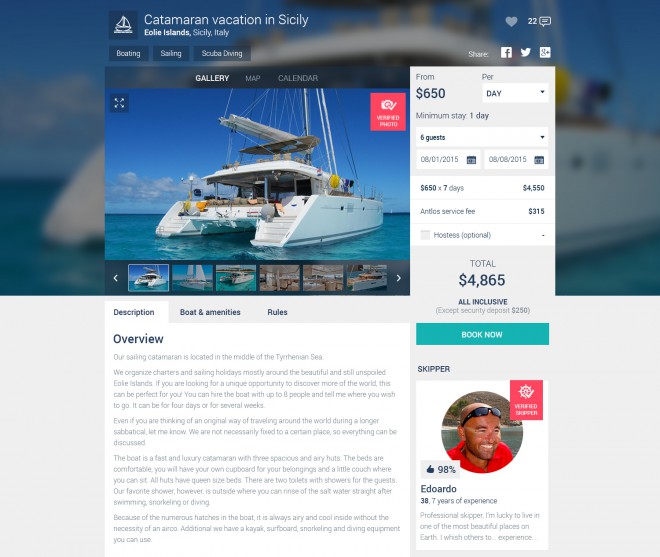 Antlos - Airbnb for sailing enthusiasts