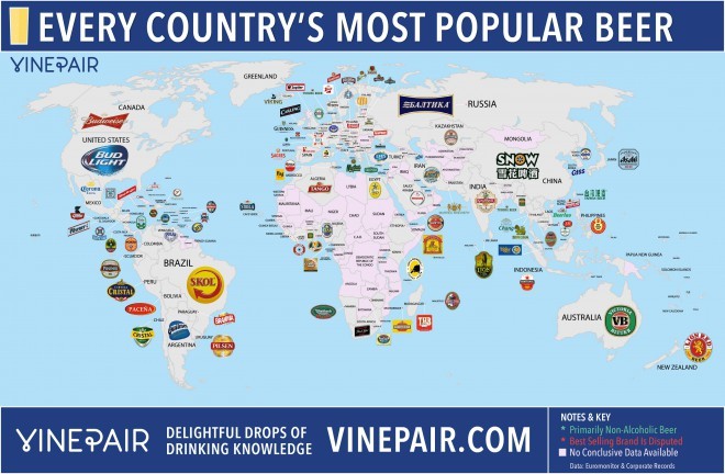 ما هي البيرة التي يشربونها أكثر في كل بلد في العالم؟