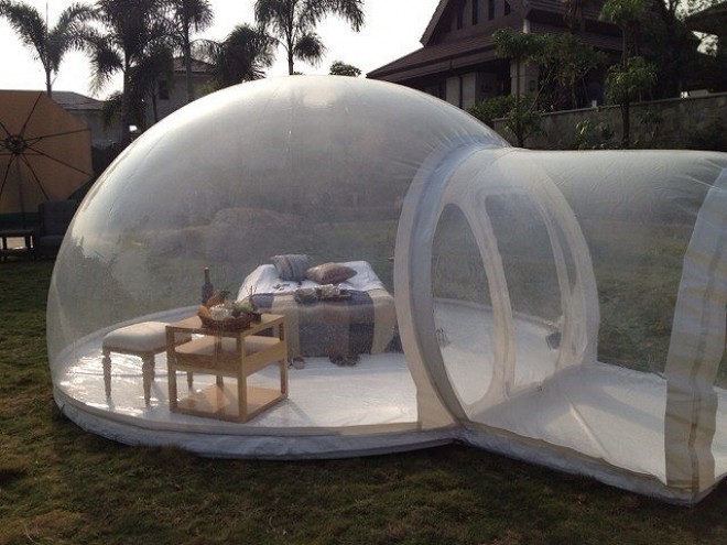 Provokatívny Bubble Tent je stan pre odvážnych.