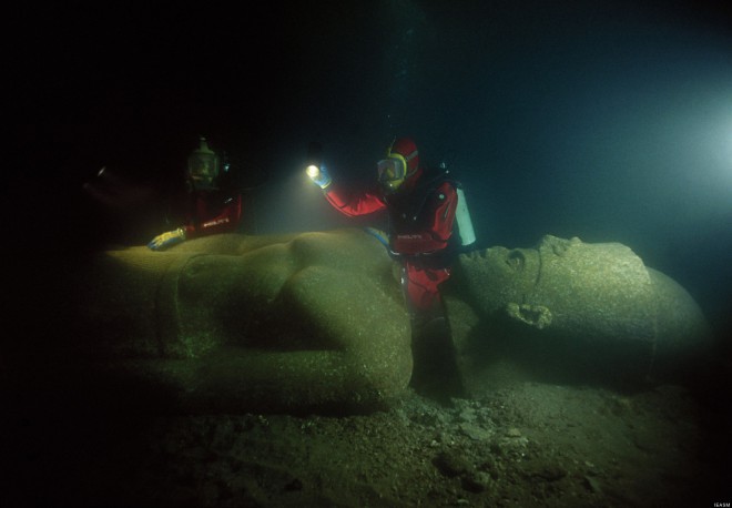 La ciudad submarina de Heracleion - Thonis, Alejandría, Egipto.