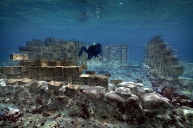 Underwater city of Pavlopetri, Southern Greece.