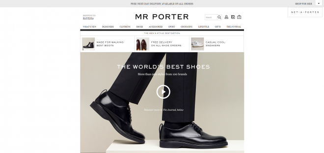 Boutique en ligne M. Porter. 