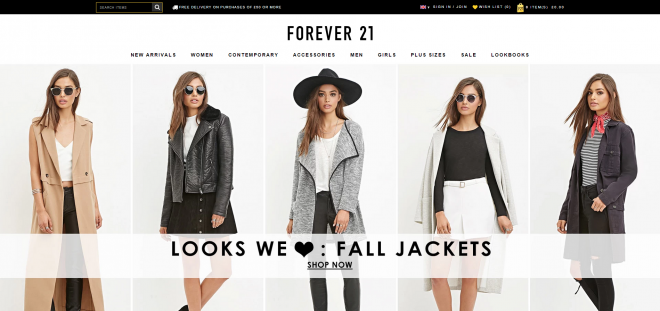Forever 21 Online Store.