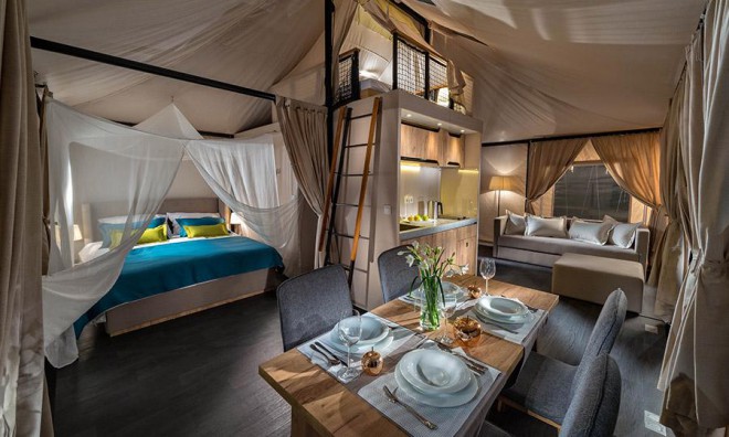 The mobile glamping tent is a novelty on the global market.