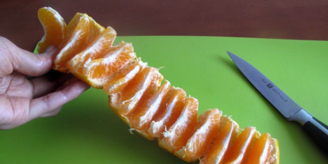 Who would have thought that peeling an orange could be a fun task.