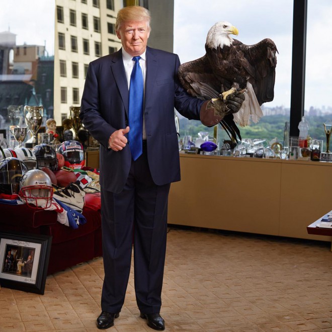 Donald Trump in beloglavi orel za revijo Time.
