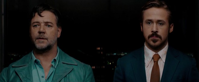 拉塞尔·克劳和瑞恩·高斯林在《好人》中。