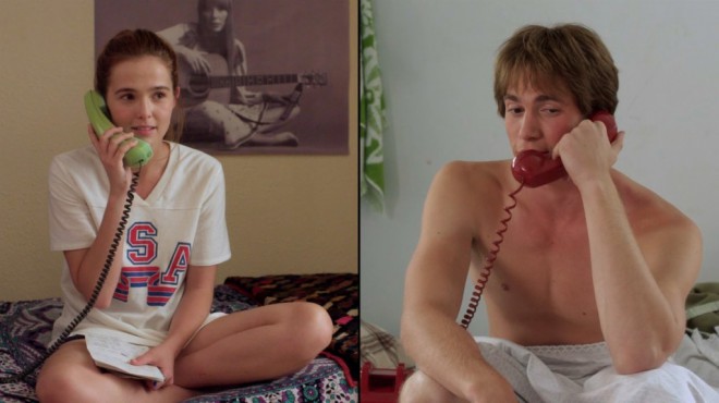 Zoey Deutch and Blake Jenner in the comedy Everybody Wants Some.