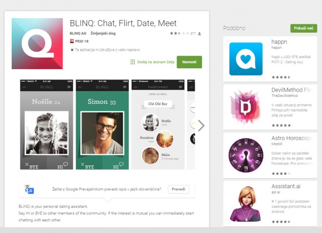 Blinq je online zoznamovacia aplikácia.
