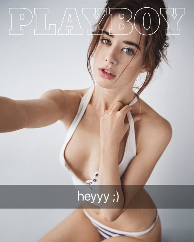 Forsiden af marts-udgaven af magasinet Playboy, som vil gå over i historien.