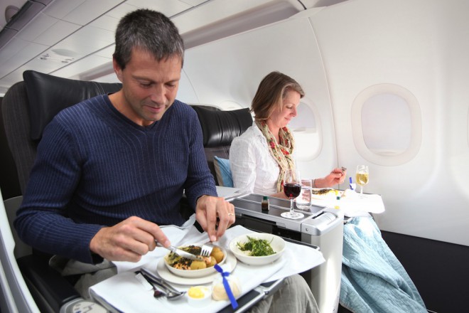 Waren Sie mit dem Essen im Flugzeug zufrieden?