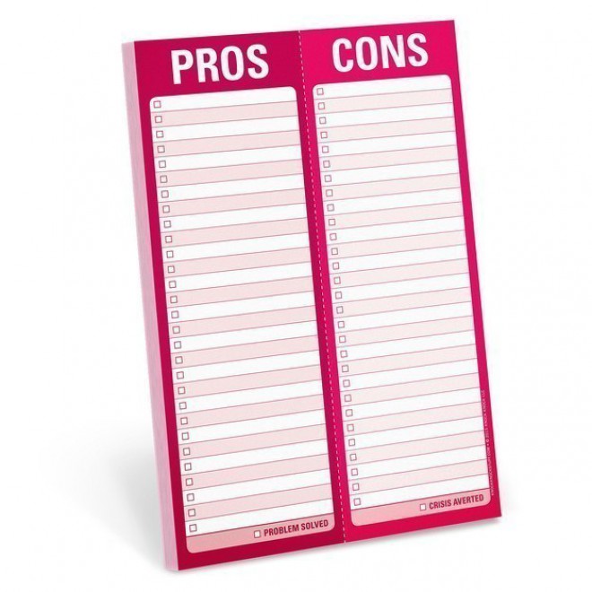 List of pros and cons