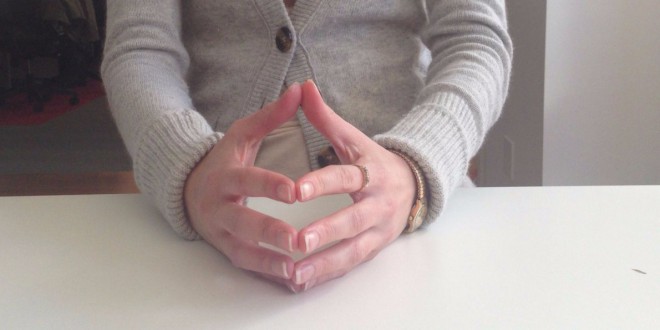 Hands shaped into a ball are the best solution when you don't know what to do with your hands.