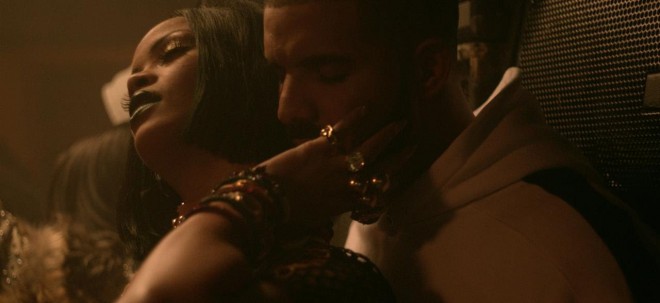 Rihanna and Drake in their third music video together, Work.
