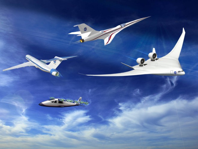 تصاميم لأسطول طائرات X المستقبلية التابع لناسا.