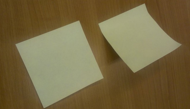 Correct and incorrect use of the sticky note.
