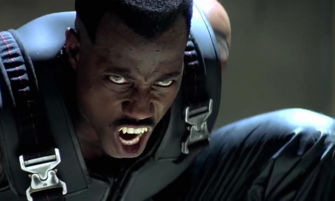 No filme Blade: Trinity, Wesley Snipes deve ser "atingido" o tempo todo.