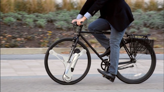 Das GeoOrbital Motorfahrrad kann an praktisch jedem Fahrrad verwendet werden.
