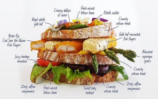 Les ingrédients du sandwich royal.