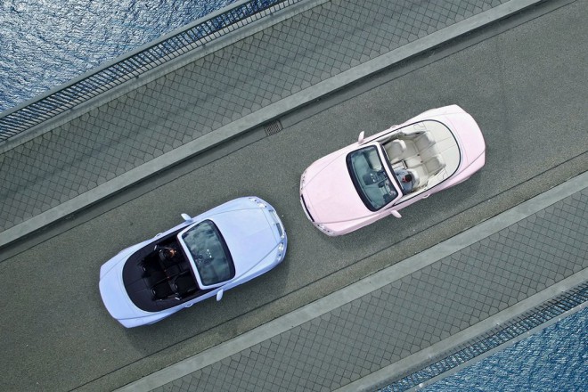 Bentley in den Farben 2016 – Rose Quartz und Serenity.