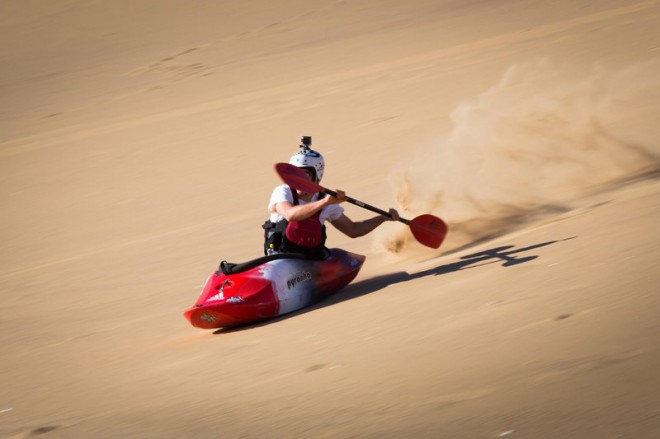 Kayaking on sand dunes is just as exciting and wild as whitewater kayaking.
