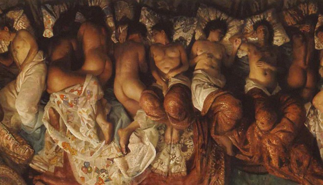 Vincent Desiderio and his painting Sleep.