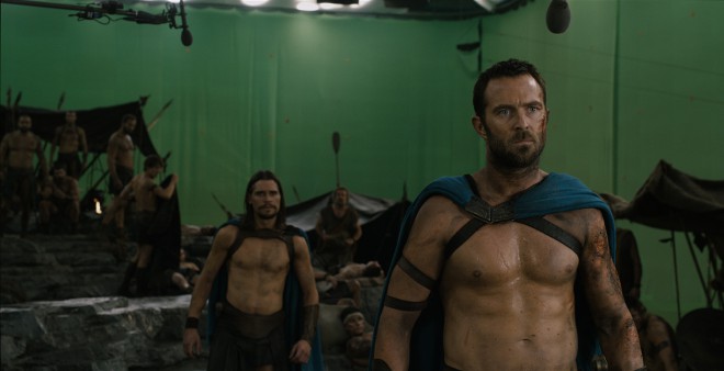 A glimpse from the filming of the movie 300.