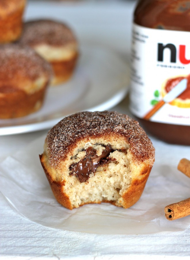 A chocolate muffin with Nutella will satisfy your sweet tooth.