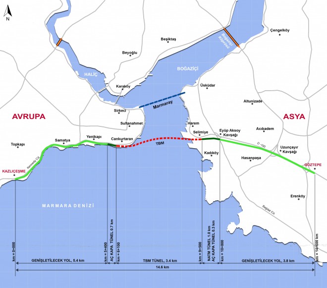 Predor Eurasia bo povezoval evropski in turški del Istanbula.