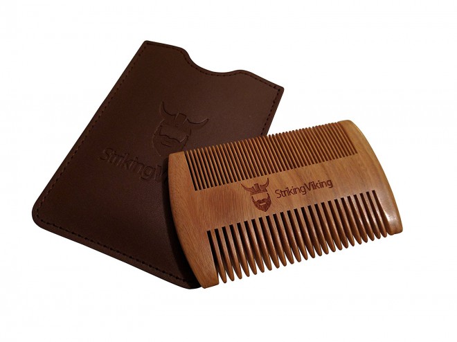 Markanter Bart- und Schnurrbartkamm aus Holz der Wikinger