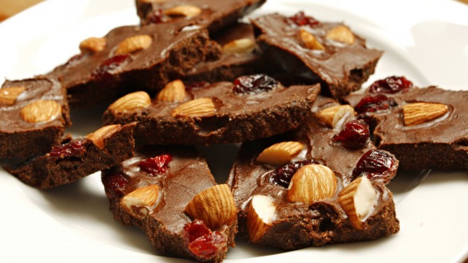 You can add hazelnuts, pistachios, kernels, etc. to raw chocolate.